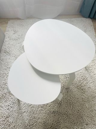 Juego 2 mesas IKEA blancas madera
