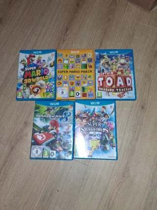 Lote 5 Juegos Wii U: Mario, Toad, Smash Bros