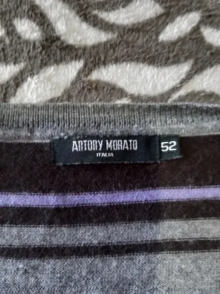 Jersey retro Antony Morato rayas gris y lila