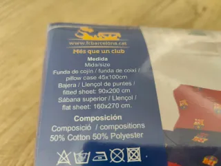 Juego Sábanas FC Barcelona Cama 90 oficial