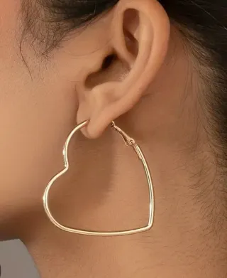 Pendientes Acero Corazón Dorados