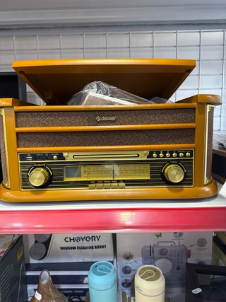 Tocadiscos Denver Marrón y Dorado