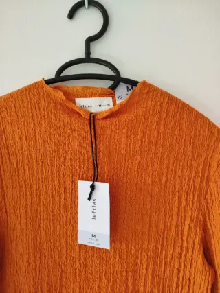 Vestido naranja manga larga talla M