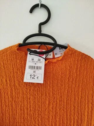Vestido naranja manga larga talla M