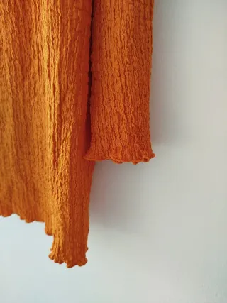 Vestido naranja manga larga talla M