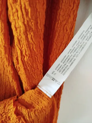 Vestido naranja manga larga talla M