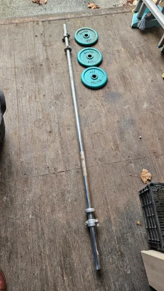 Barra de pesas Salter con 3 discos de 4kg