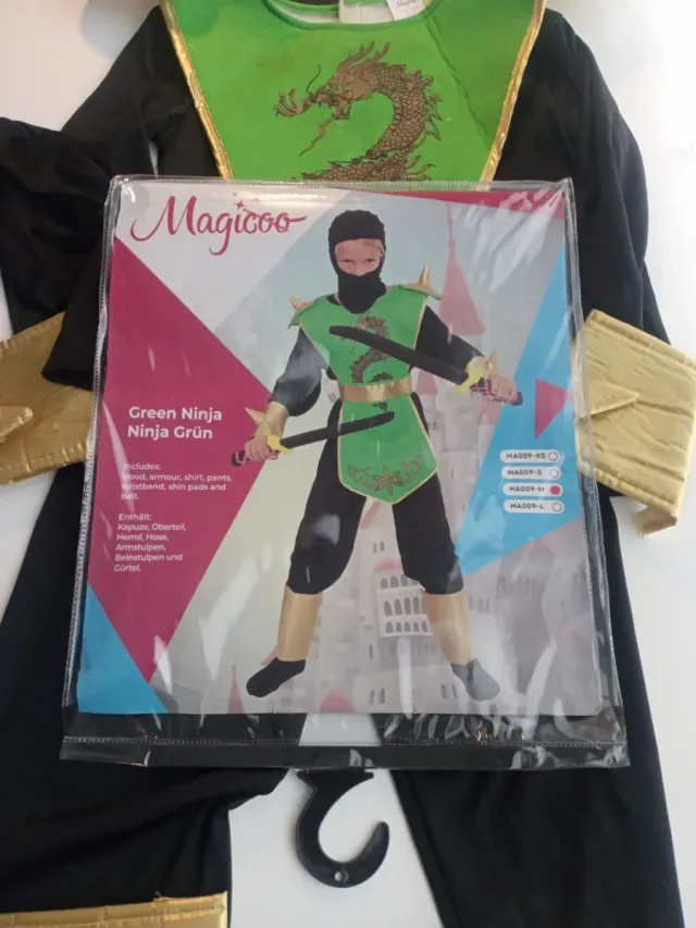 Disfraz Ninja Verde y Negro