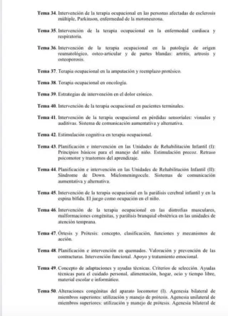Temario oposiciones para terapeutas ocupacionales