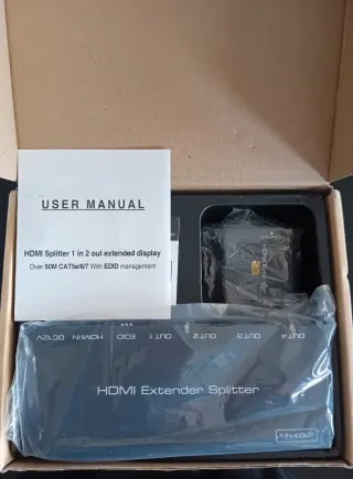 Splitter HDMI 1 en 4 con Extensor