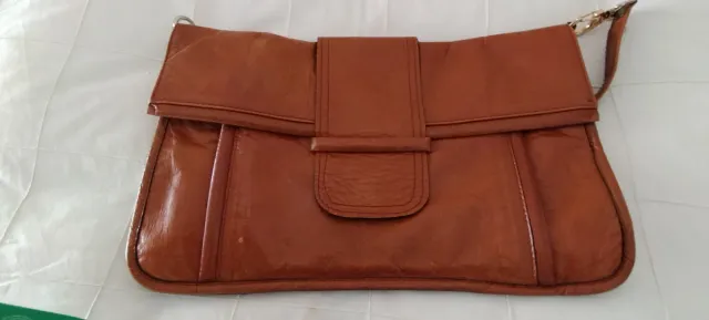 Borsa in pelle marrone stile anni '50 retrò