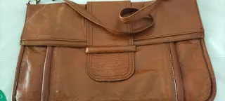 Bolso piel marrón retro años 50