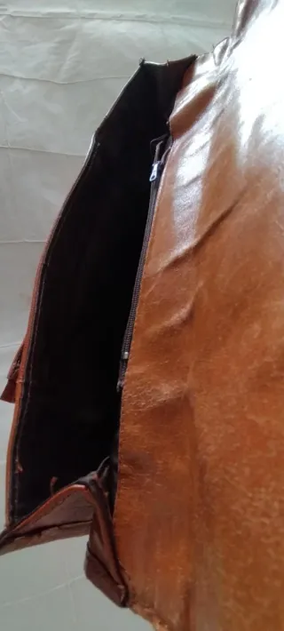 Bolso piel marrón retro años 50