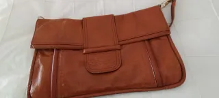 Bolso piel marrón retro años 50