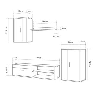 Mueble modular comedor blanco y negro