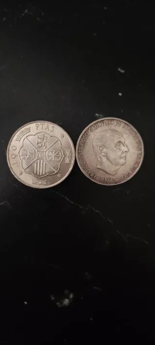 2 Monedas 100 Pesetas 1966 Franco