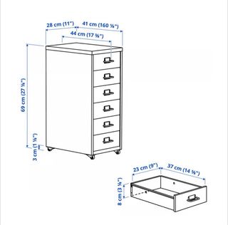 2 Cajoneras Helmer Ikea Metálicas Blancas