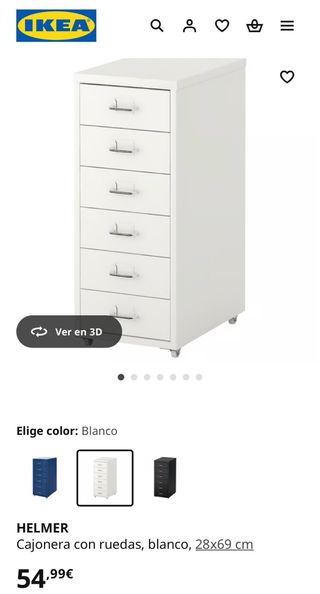 2 Cajoneras Helmer Ikea Metálicas Blancas