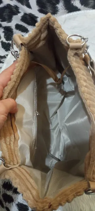 Bolso beige de pana