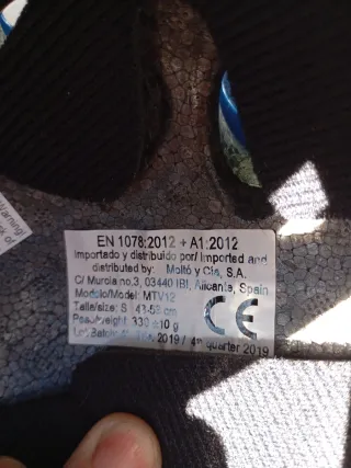 Casco bici infantil azul y blanco