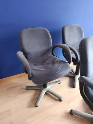 3 Sillas de Oficina Giratorias con Reposabrazos