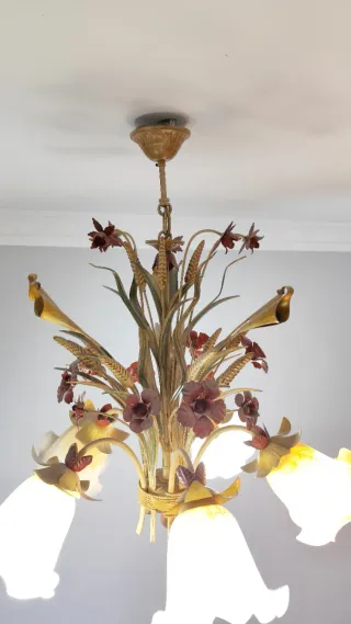 Lámpara Florentina Metal y Cristal