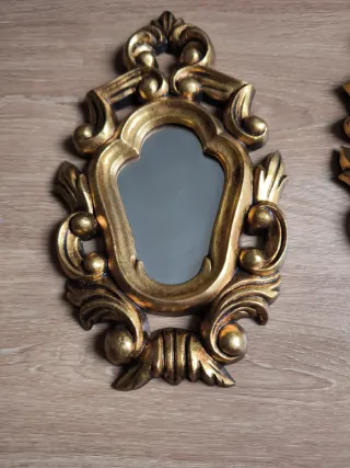 2 espejos cornucopias vintage