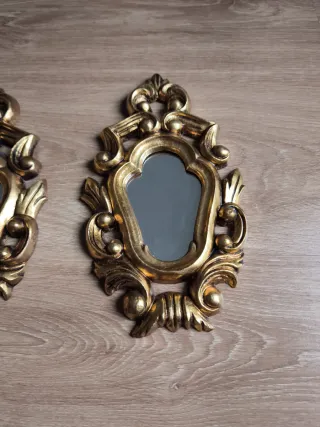 2 espejos cornucopias vintage