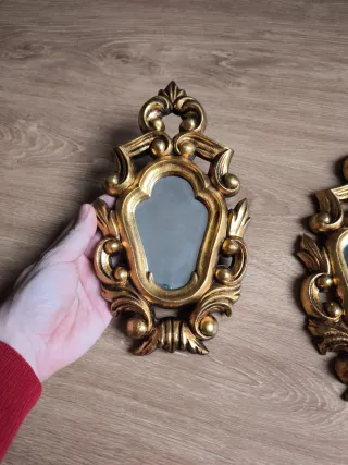 2 espejos cornucopias vintage