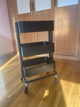 Carro auxiliar Ikea 3 niveles negro