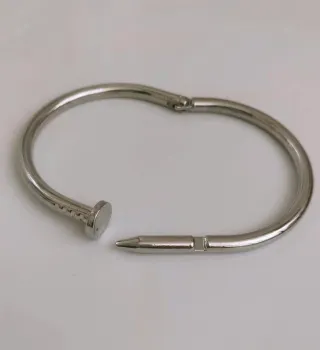Pulsera Clavo Acero Plateado