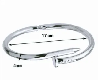 Pulsera Clavo Acero Plateado