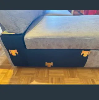 Sofá cama modular gris 2 piezas