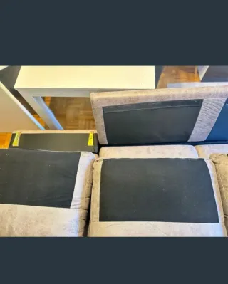 Sofá cama modular gris 2 piezas