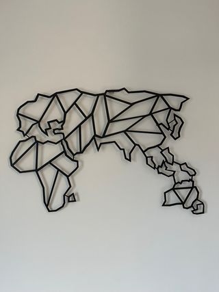 Mapa del mundo decorativo pared metal