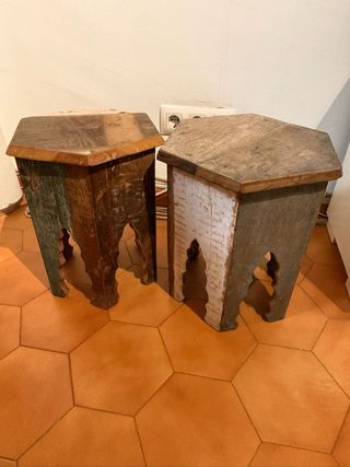 Taburetes de madera rústicos (2 unidades)