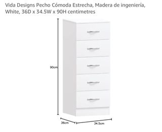 venta de Cómoda blanca 5 cajones