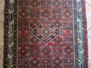 Tappeto lana rosso e multicolor