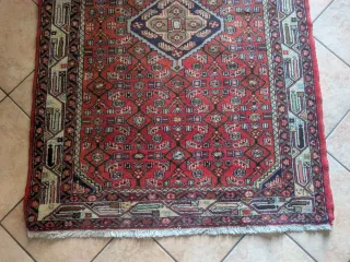 Tappeto lana rosso e multicolor