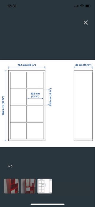 Estantería Ikea KALLAX Roja