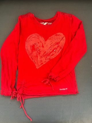 Camiseta Desigual Niña Corazón Rojo