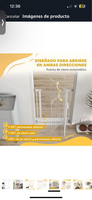 Puerta seguridad para perros y gatos metal