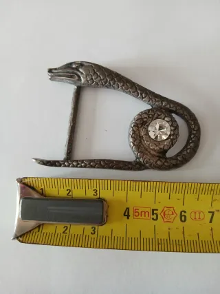 Fibbia serpente Art Déco con cristallo