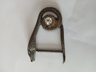 Fibbia serpente Art Déco con cristallo