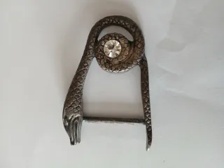 Fibbia serpente Art Déco con cristallo