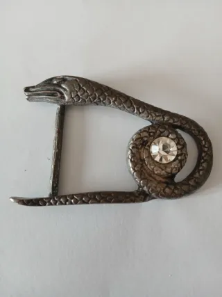 Fibbia serpente Art Déco con cristallo