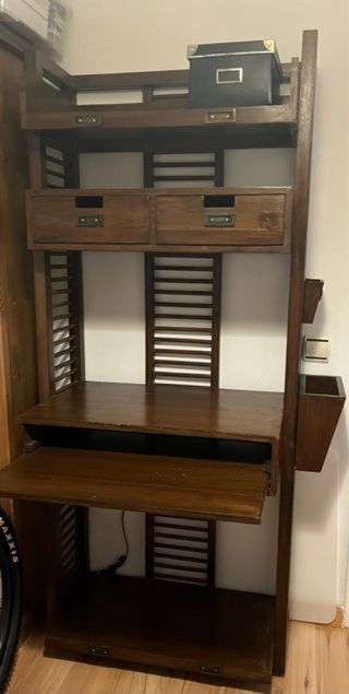 Escritorio Banak con Estantería y Cajones