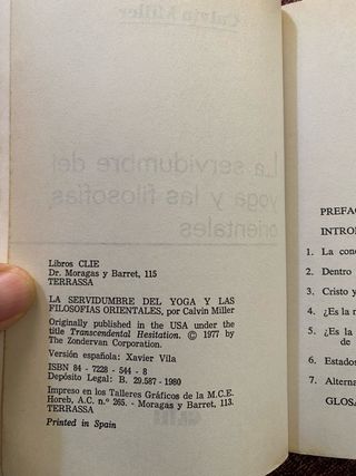 Calvin Miller./ La servidumbre del Yoga