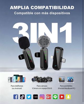 Micrófono Inalámbrico Negro