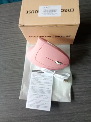 Ratón Ergonómico 2.4G+Bluetooth Rosa